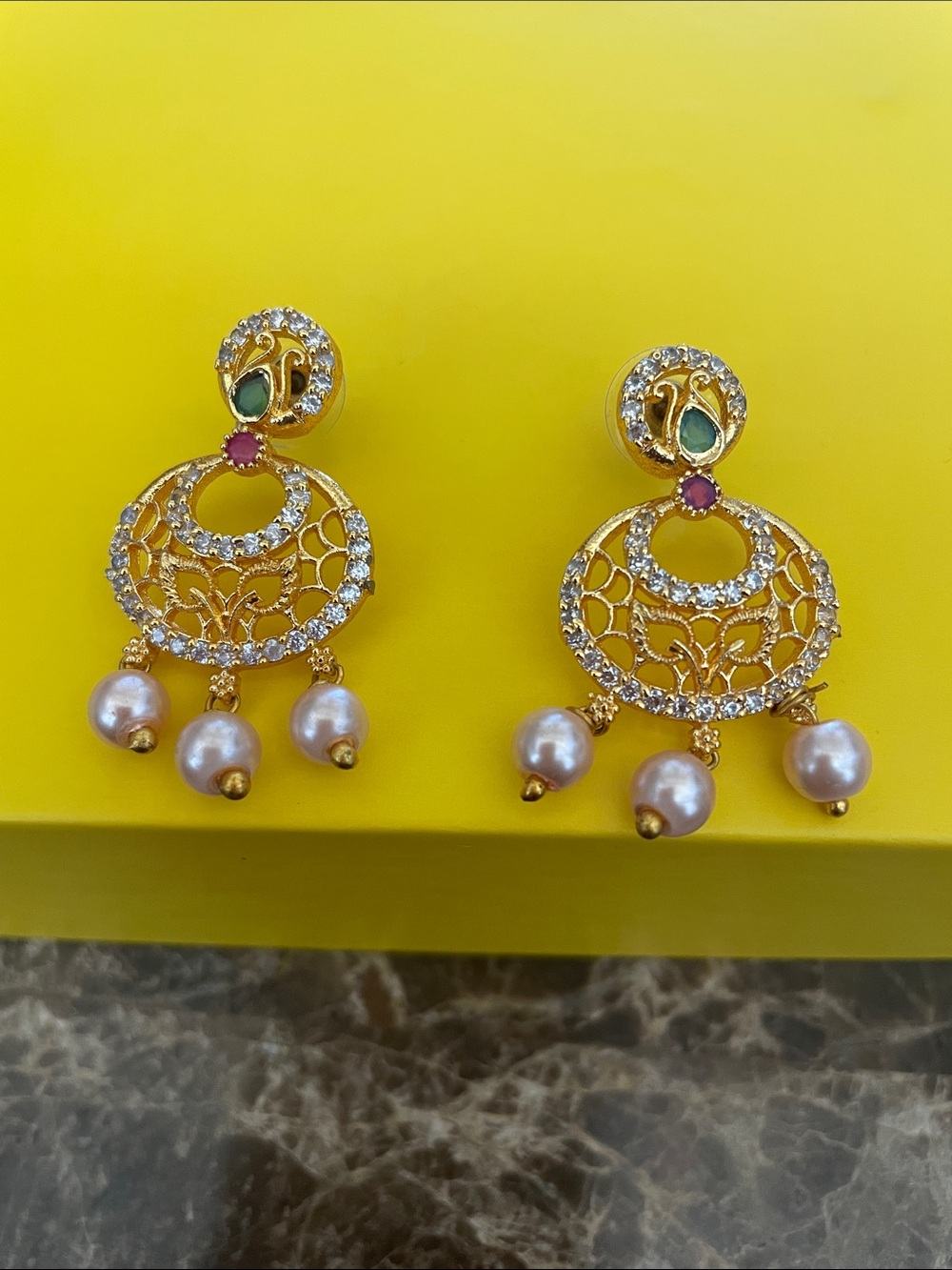 Gold-Tone Pearl Drop Filigree Earrings - Women Jewelry